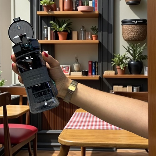 Uzspace 350 Ml Silikon Gövde Trıtan Su Matarası Gri