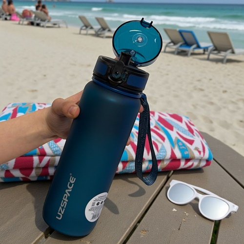 Uzspace 800 Ml Soft-touch Tritan Su Matarası Petrol Mavi 3053