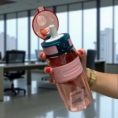Uzspace Pipetli Trıtan Matara 440 Ml Pembe 4105