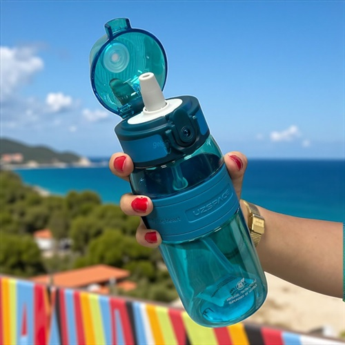 Uzspace Pipetli Trıtan Matara 440 Ml Turkuaz 4105
