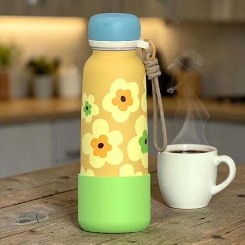 Vagonlife 550 Ml Pipetli Çelik Termos Çiçek Desenli