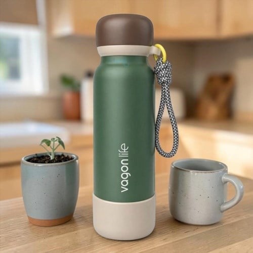 Vagonlife 750 Ml Pipetli Çelik Termos Paslanmaz Sızdırmaz Yeşil