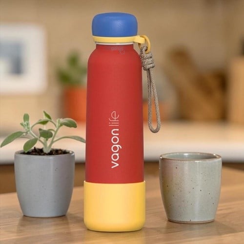 Vagonlife 750 Ml Pipetli Çelik Termos Paslanmaz Sızdırmaz Kırmızı