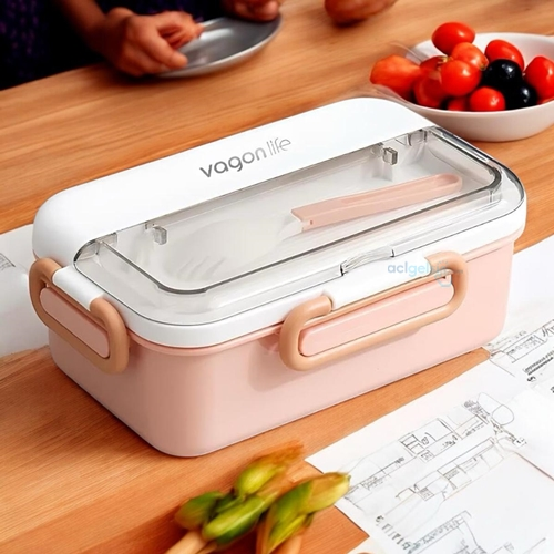 Vagonlife Paslanmaz Çelik Beslenme Kabı 900 Ml Pembe