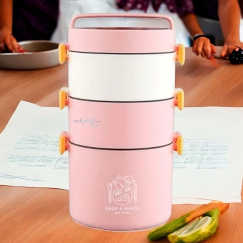 Vagonlife Paslanmaz Çelik Beslenme Kabı 1800 Ml.pembe