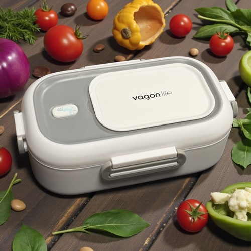 Vagonlife Paslanmaz Çelik İki Bölmeli Beslenme Kabı 560'ml Beyaz