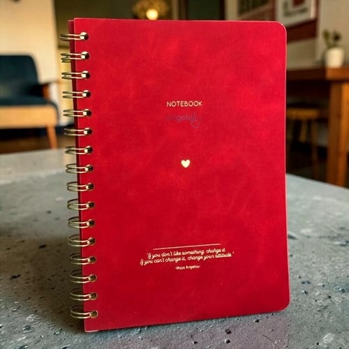 Vegan Deri Esnek Kapaklı A5 100 Gr 128 Yaprak Defter Kırmızı