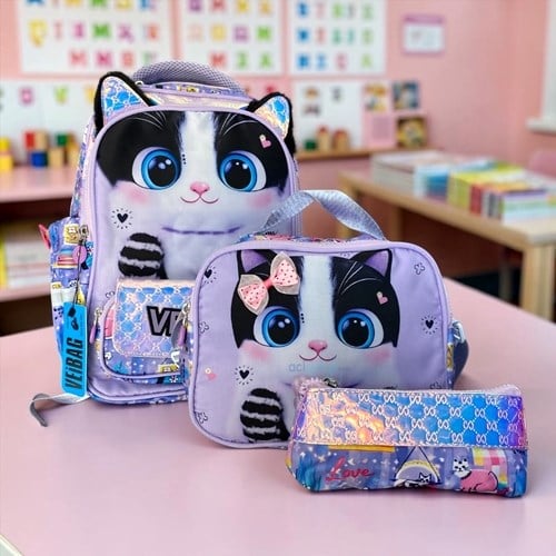 Veibag Candy Sırt Çantası, Beslenme Çantası Ve Kalemlik Seti 11057