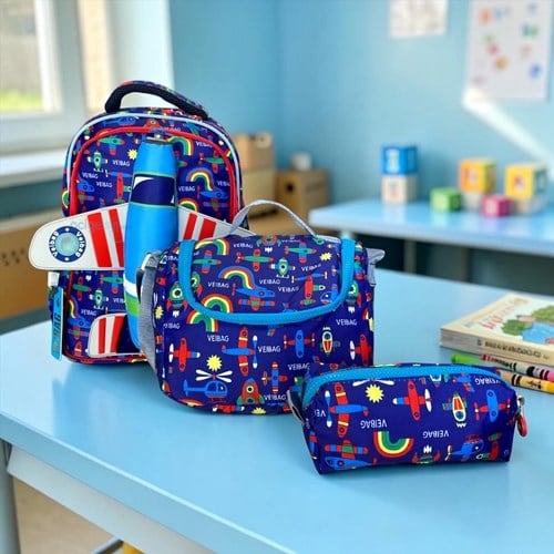 Veibag Hürkuş Sırt Çantası, Beslenme Çantası Ve Kalemlik Seti 11047