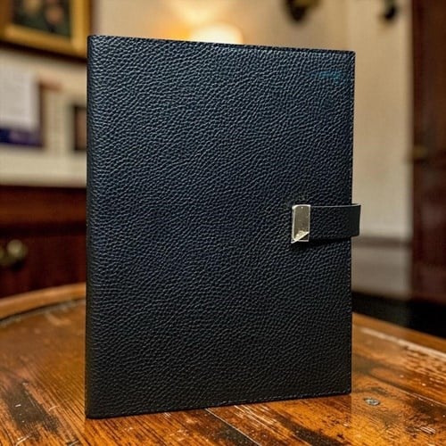 Victoria Journals Executive Vegan Deri Defter Çizgili 176 Sayfa Siyah
