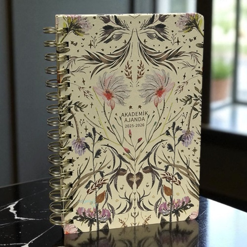 Victoria's Journals Spiralli Sert Kapak A5 Akademik Ajanda