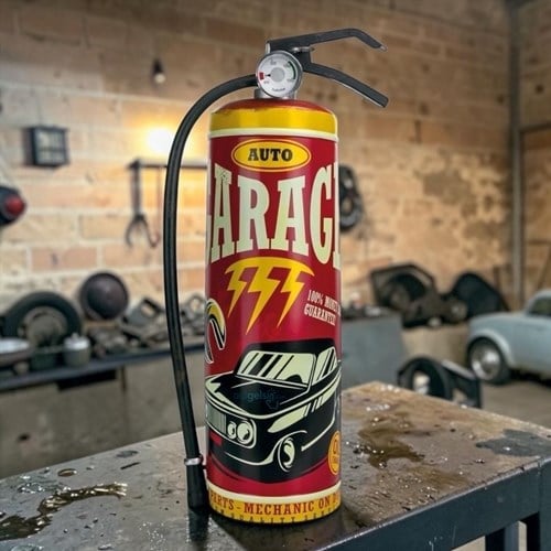 Vintage Decorative Metal Yangın Söndürücü Auto Garage