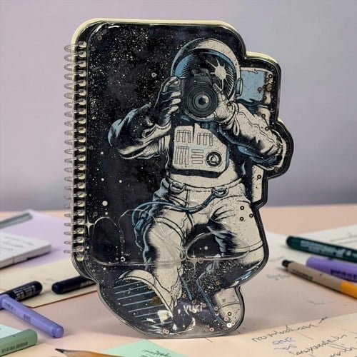Vuki Şekilli Sulu A5 Çizgisiz Defter Astronot