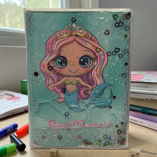 Vuki Simli Sulu Kapaklı A5 Defter Mermaid
