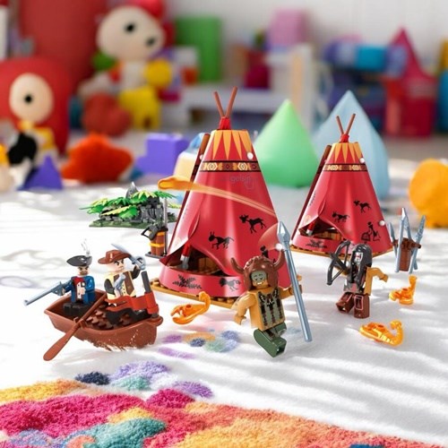 West Set Vahşi Batı Kovboy Kızılderili Lego Seti 275 Parça