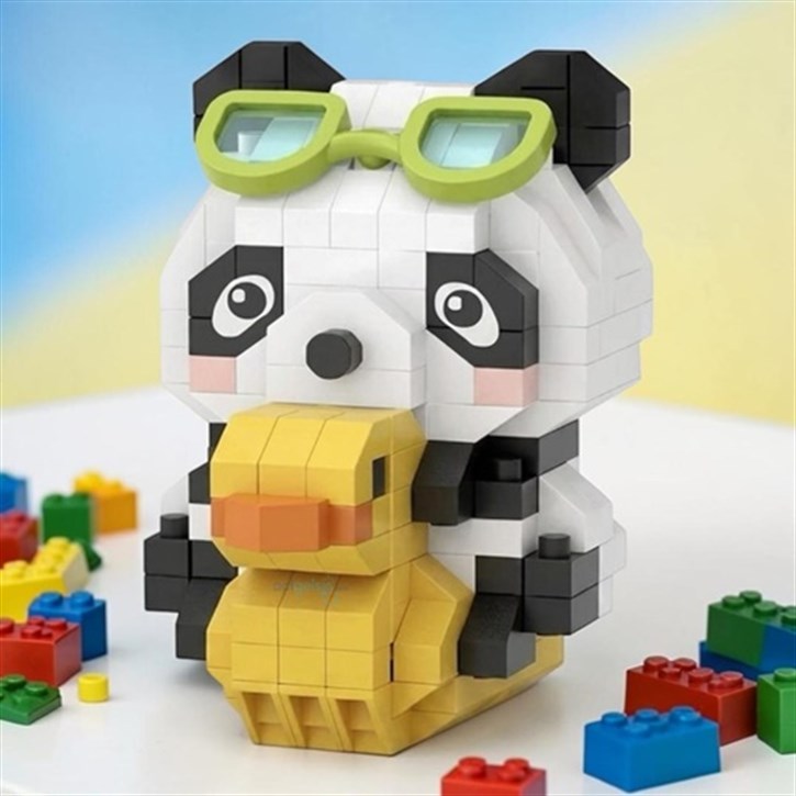 Loz Mikro Blok Çanta Ördekli Panda 8634 Yaratıcı Yapım Seti Figür