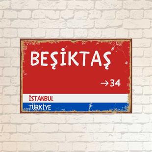 Beşiktaş İstanbul Türkiye Sokak Tabelası 