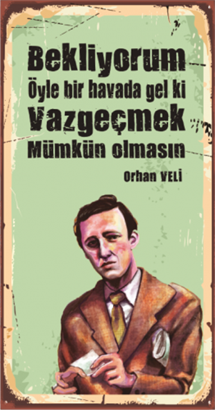Orhan Veli Ahşap Şair Posterleri hayal poster | hayalposter.com