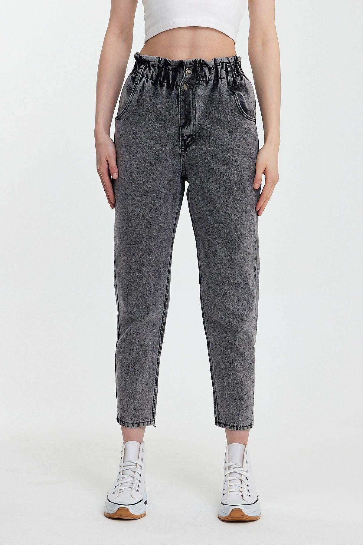 Kadın Jeans CoolVibes Lastikli Yüksek Bel Kot Pantolon
