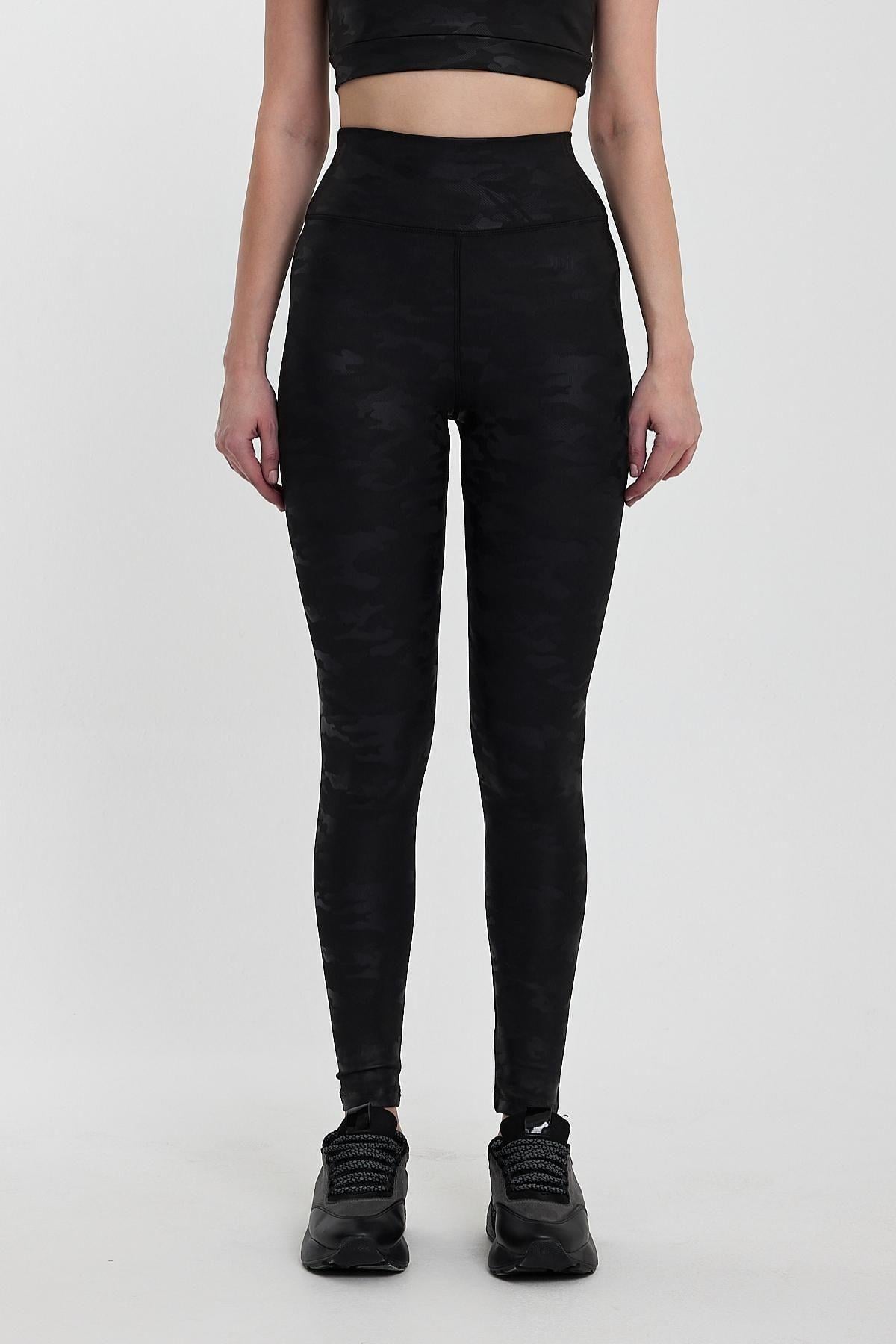 Kadın ElationEase Kamuflaj Leggings Spor Fitness Şık Tayt