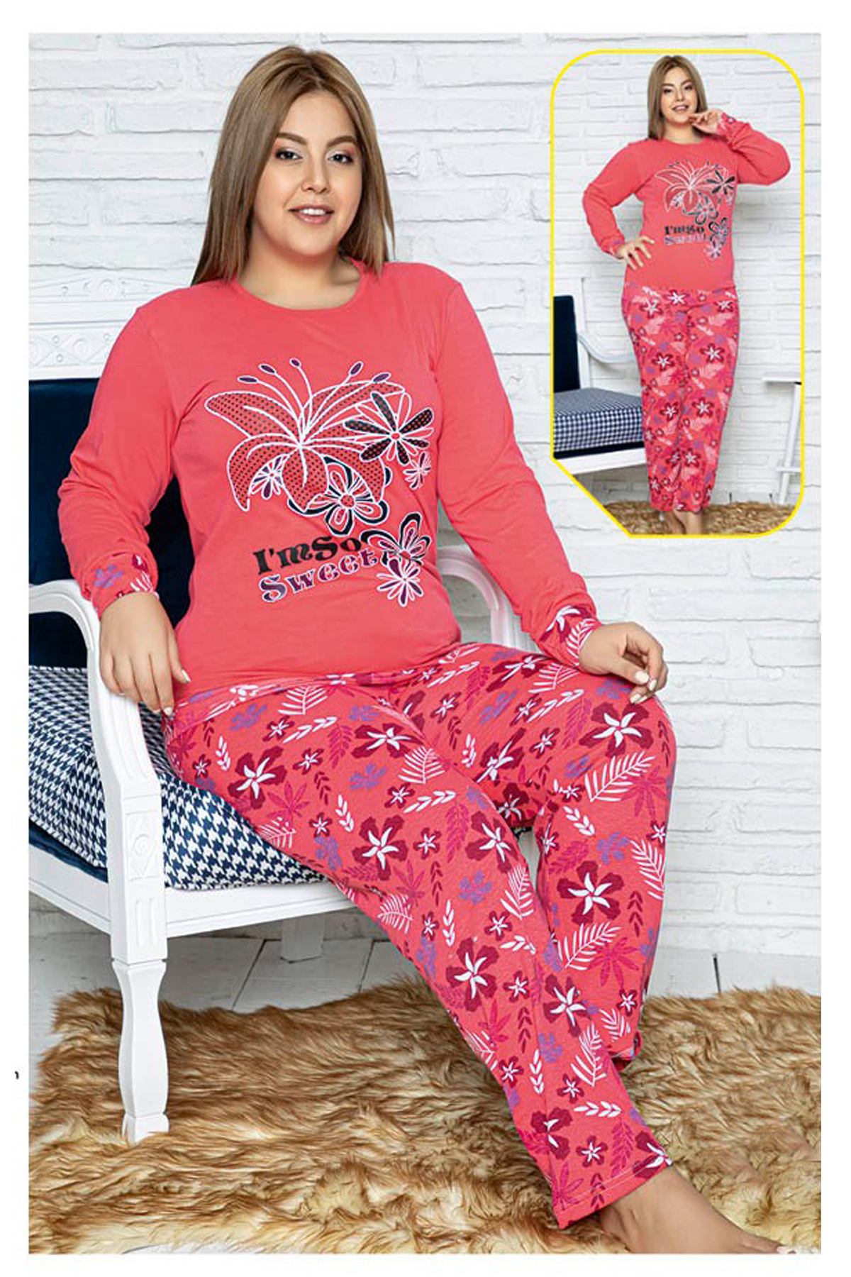 Kadın Büyük Beden Pijama Takımı