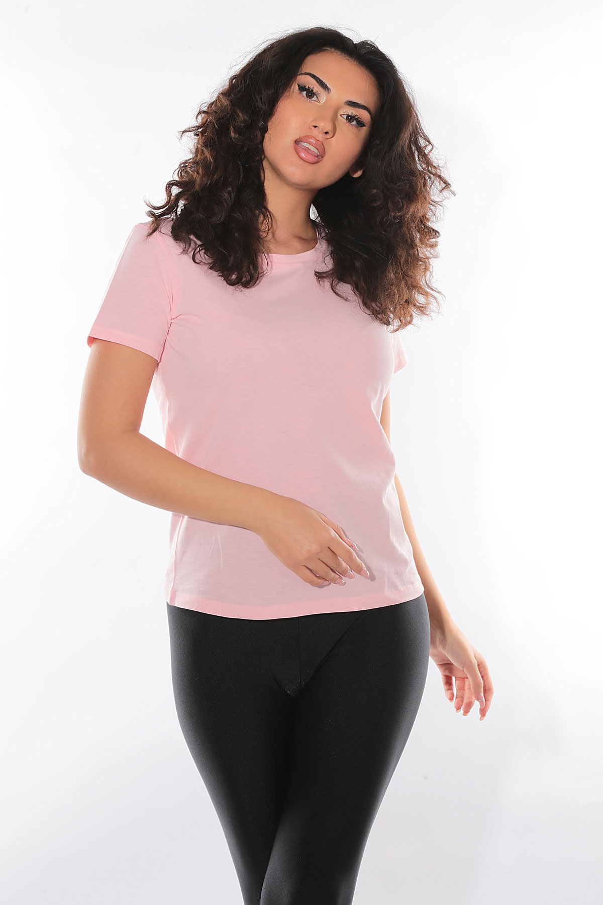 Penyelux Basic Kadın T-Shirt - Pudra