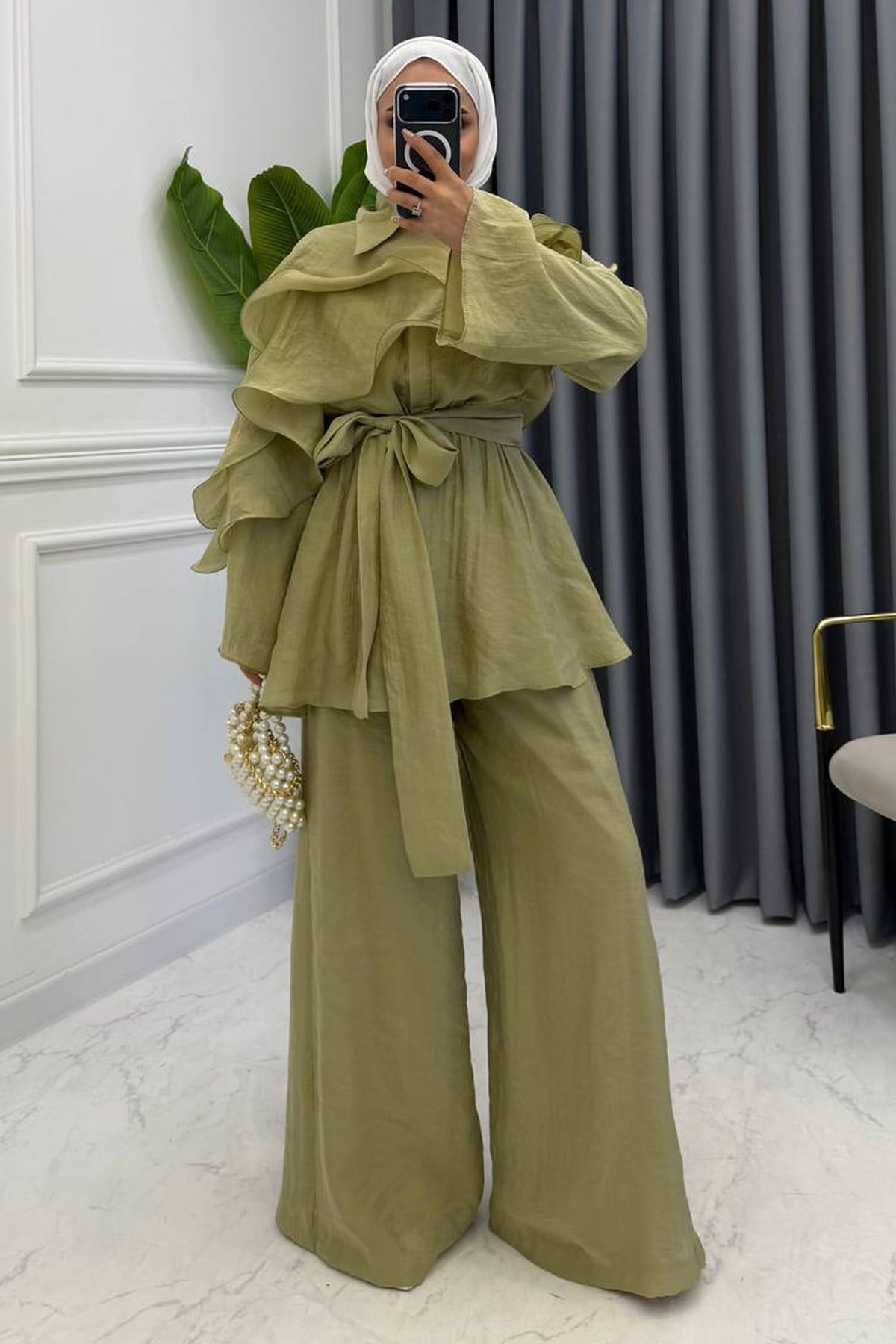 LEOLA VOLANLI PANTOLON TAKIM MİNT