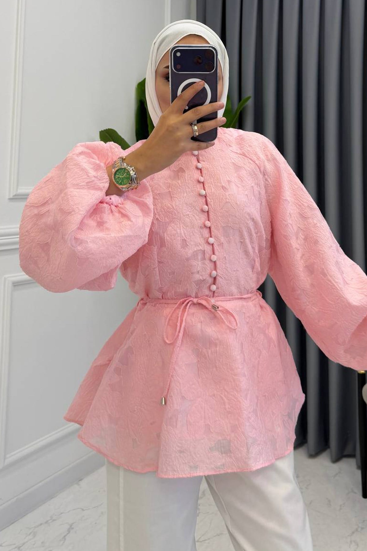 VİTLE BRODE TUNİK PEMBE