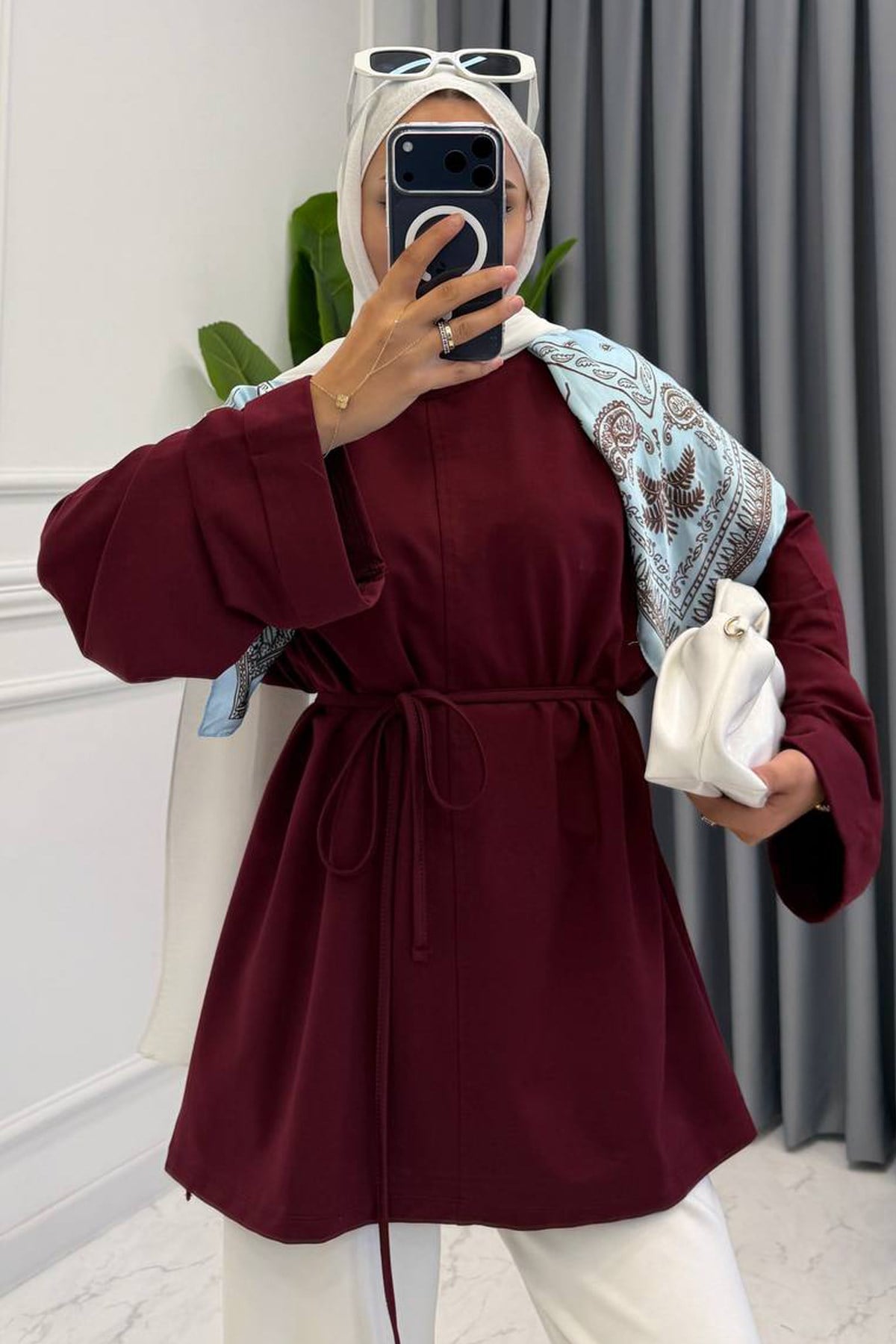 YIRTMAÇLI KISA TUNİK BORDO
