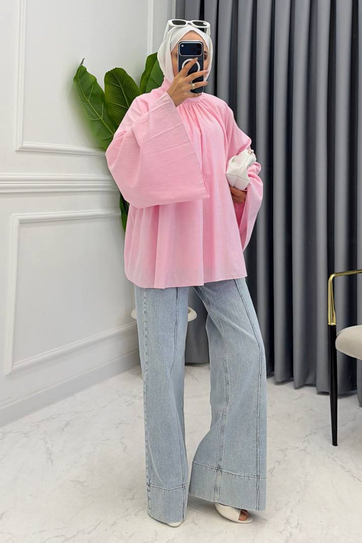 COLİN KETEN TUNİK PEMBE
