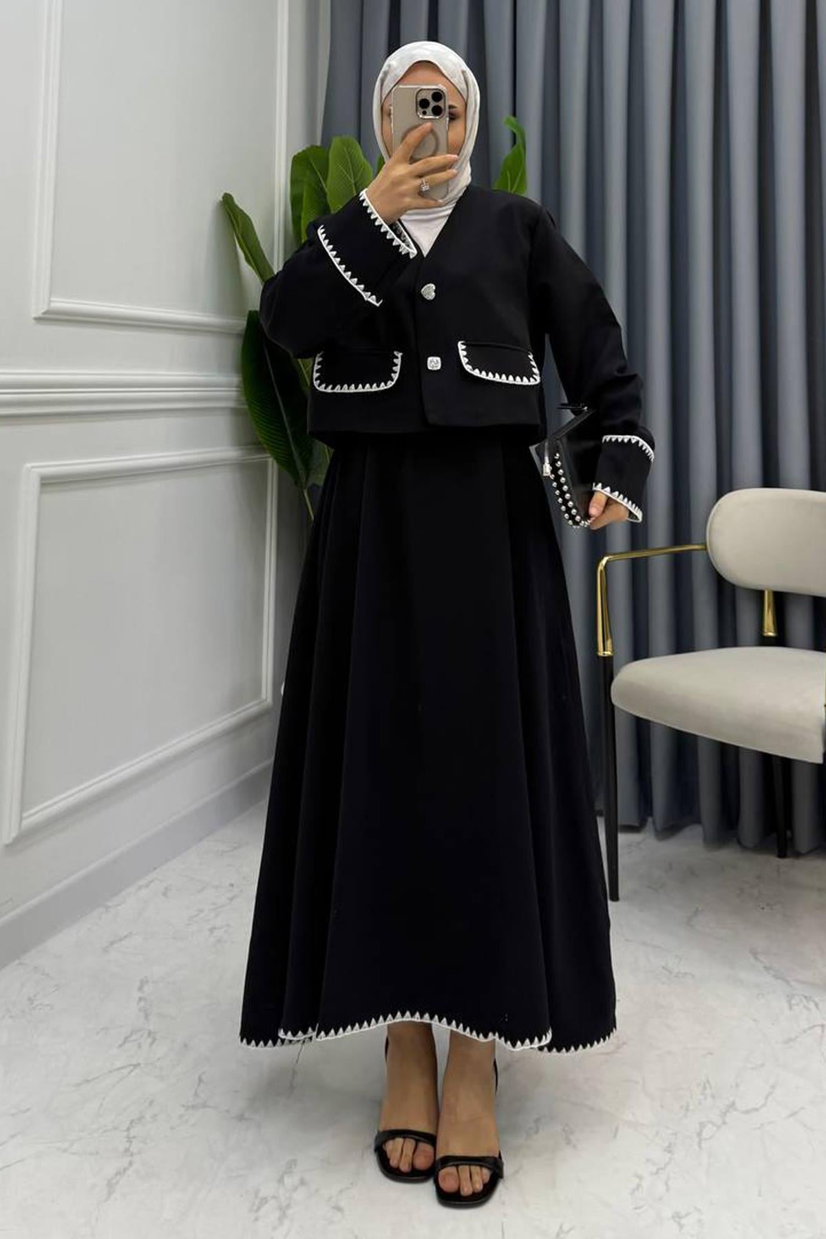 DİANA ETEKLİ TAKIM SİYAH