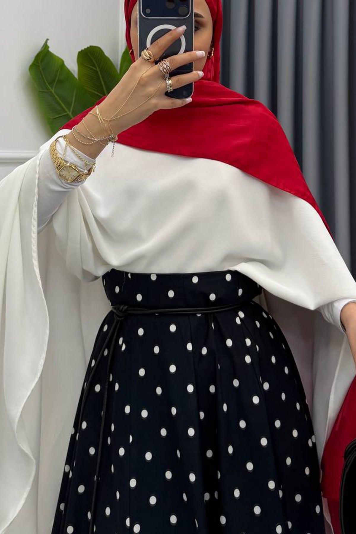 PUANTİYELİ ETEK SİYAH