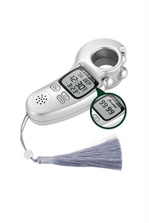 Ezan Okuyan Işıklı Sesli Kaydırmalı Al-Fajia Dijital Sayaç Tesbih Zikirmatik Gümüş