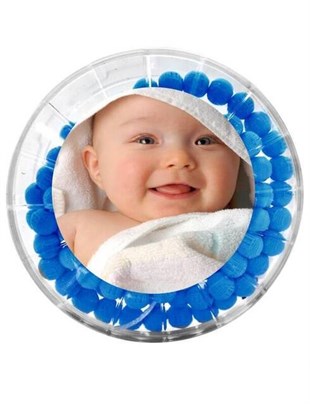 Gül Kokulu Tesbih - Erkek Çocuğuna Özel - Resim Baskılı - Mavi Renk - Bebek Mevlidi Hediyeliği