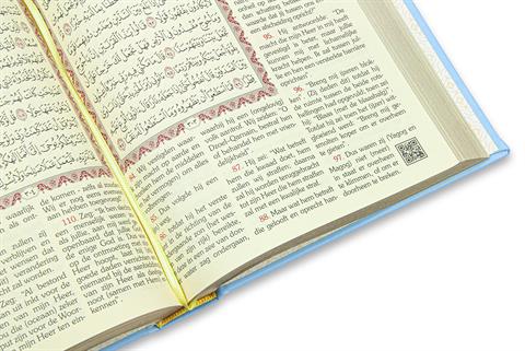 Felemenkçe Mealli Orta Boy Kuranı Kerim Mavi Hollandaca - Quran Kerim En Nederlandse Vertaling