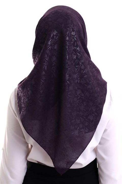 Kofra Desenli Baş Örtü - Mor