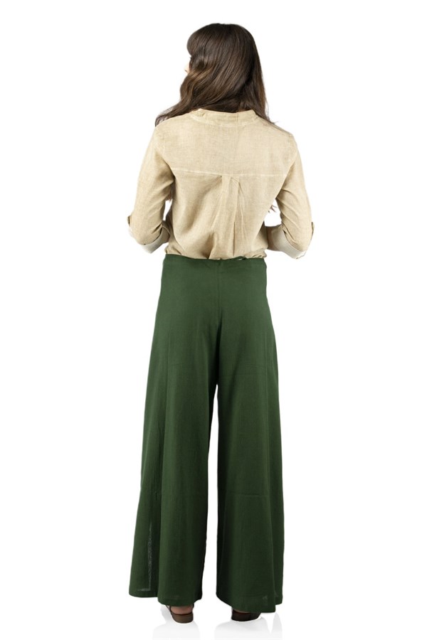 Nakışlı Şile Bezi Bilmece Pantolon Yeşil