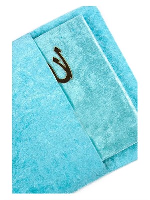 10 Adet Kadife Kaplı Yasin Kitabı - Çanta Boy - Tesbihli - Keseli - Kutulu - Mavi Renk - Mevlit Hediyeliği
