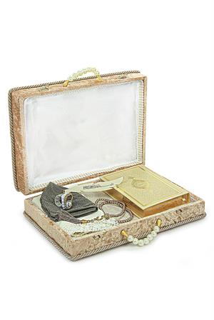 Sandıklı Çeyizlik Seccade Seti Damat Gelin Bohçasına Uygun Hediyelik Şal Kuranı Kerim Seti Gold