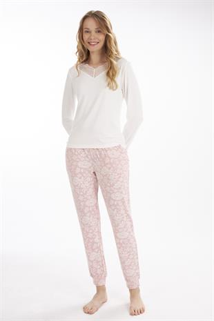 Adrian Pembe Kadın Pijama Takımı