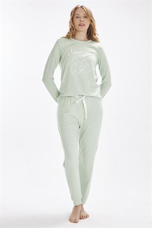 Moonstar Yeşil Kadın Pijama Takımı