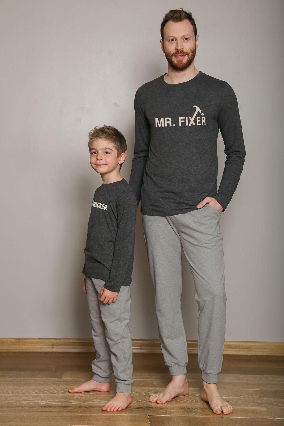 Mr Fixer / Mr Broker Uzun Kol Pijama Takımı.Baba Oğul ayrı satılır