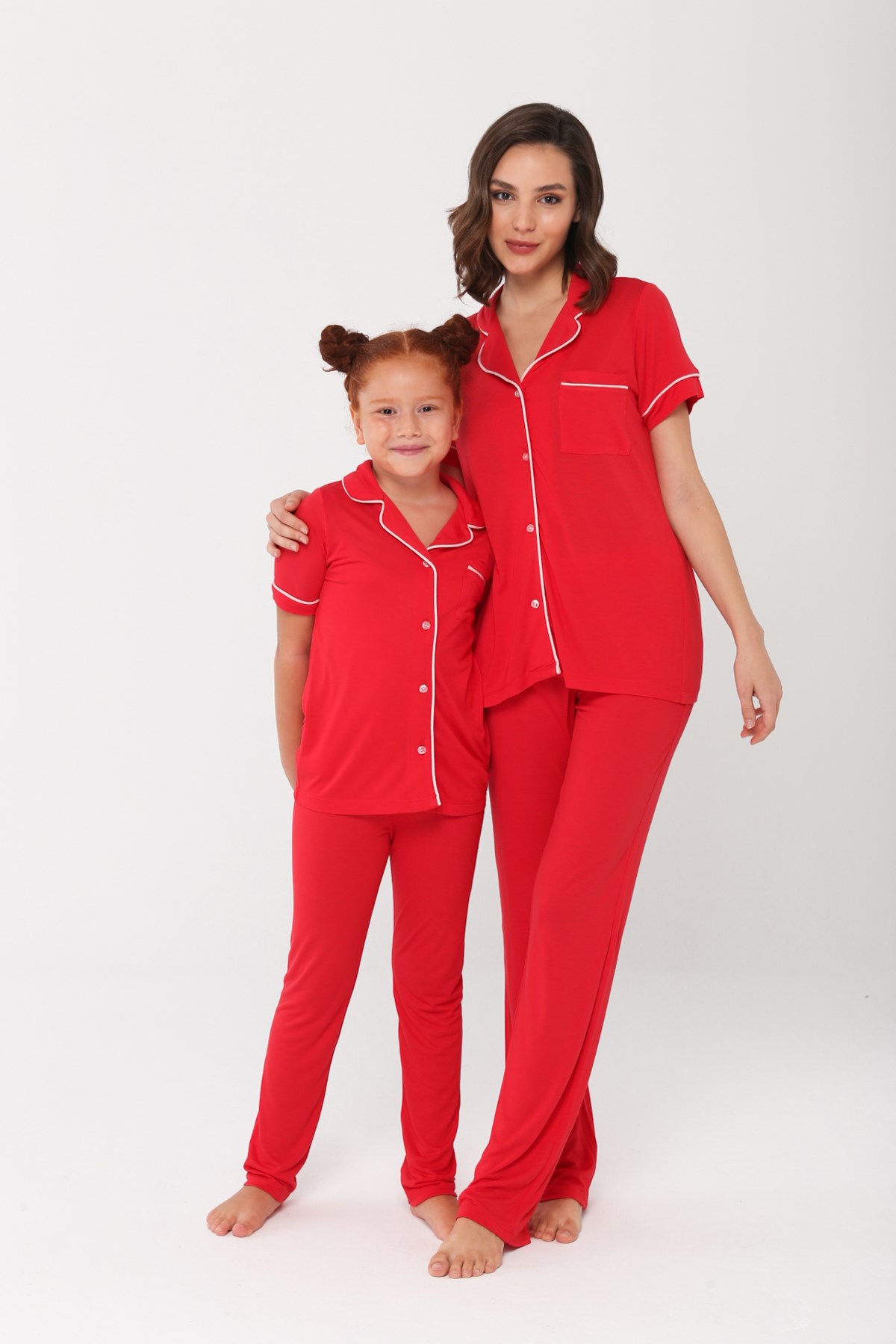 Red Dreams kısa kol pijama takımı Anne Kız Kombin Yapılabilir Ayrı Ayrı  Satılır