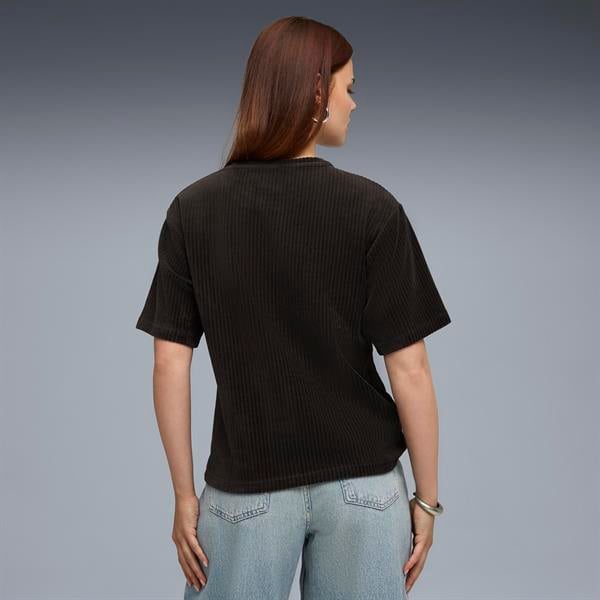 Puma Ess Elevated Velour Tee Kadın Yetişkin T-shirt