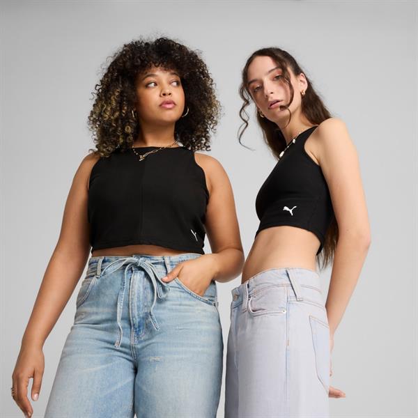 Puma WARDROBE ESS Ribbed Crop Top Kadın T-shirt