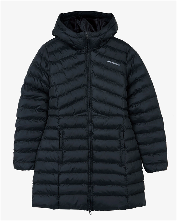 Skechers W Essentil Maxi Lenght Hooded Jacket Kadın Siyah Ceket - S212005-001