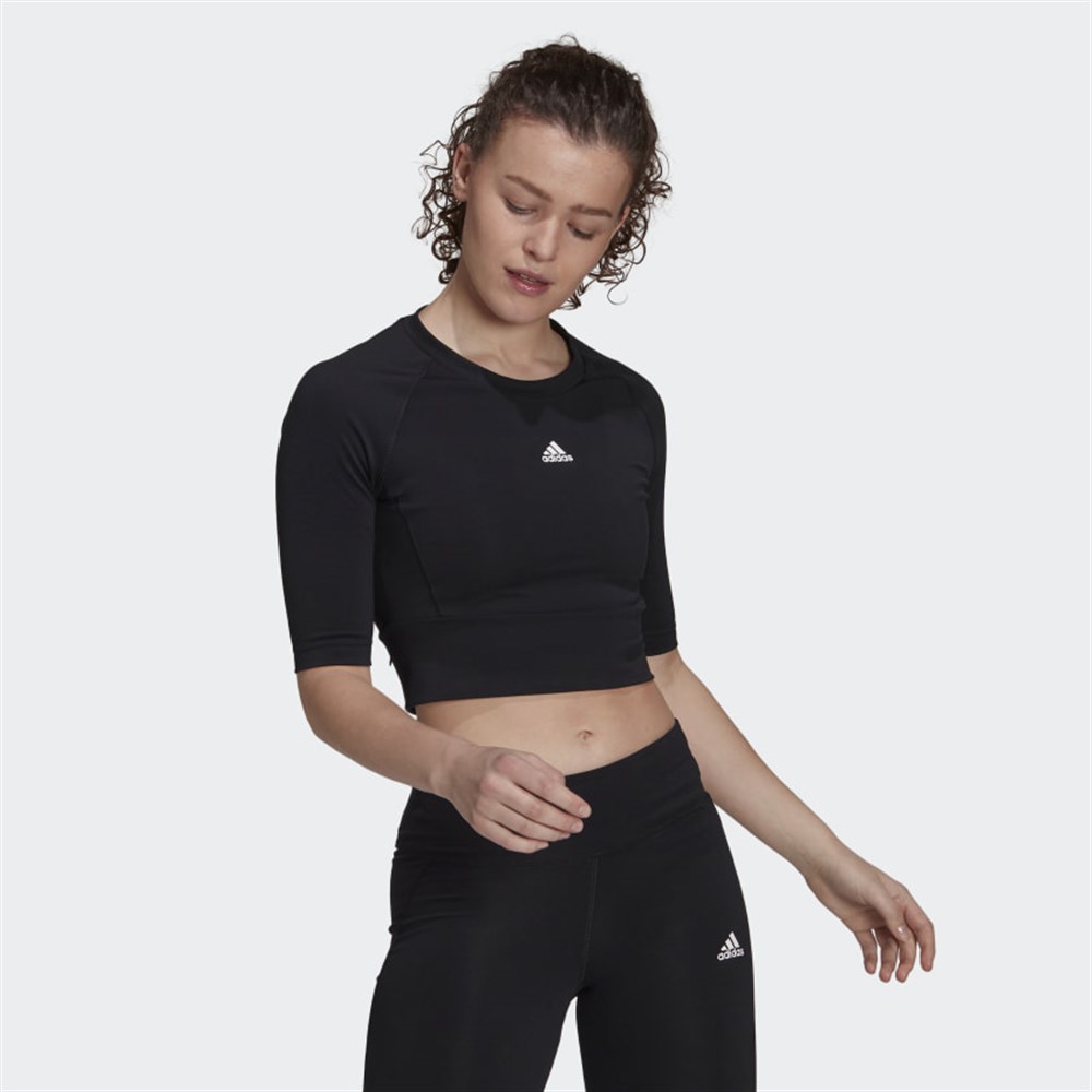 Adidas W Sprt Kadın Siyah Crop T-shirt - GL3924