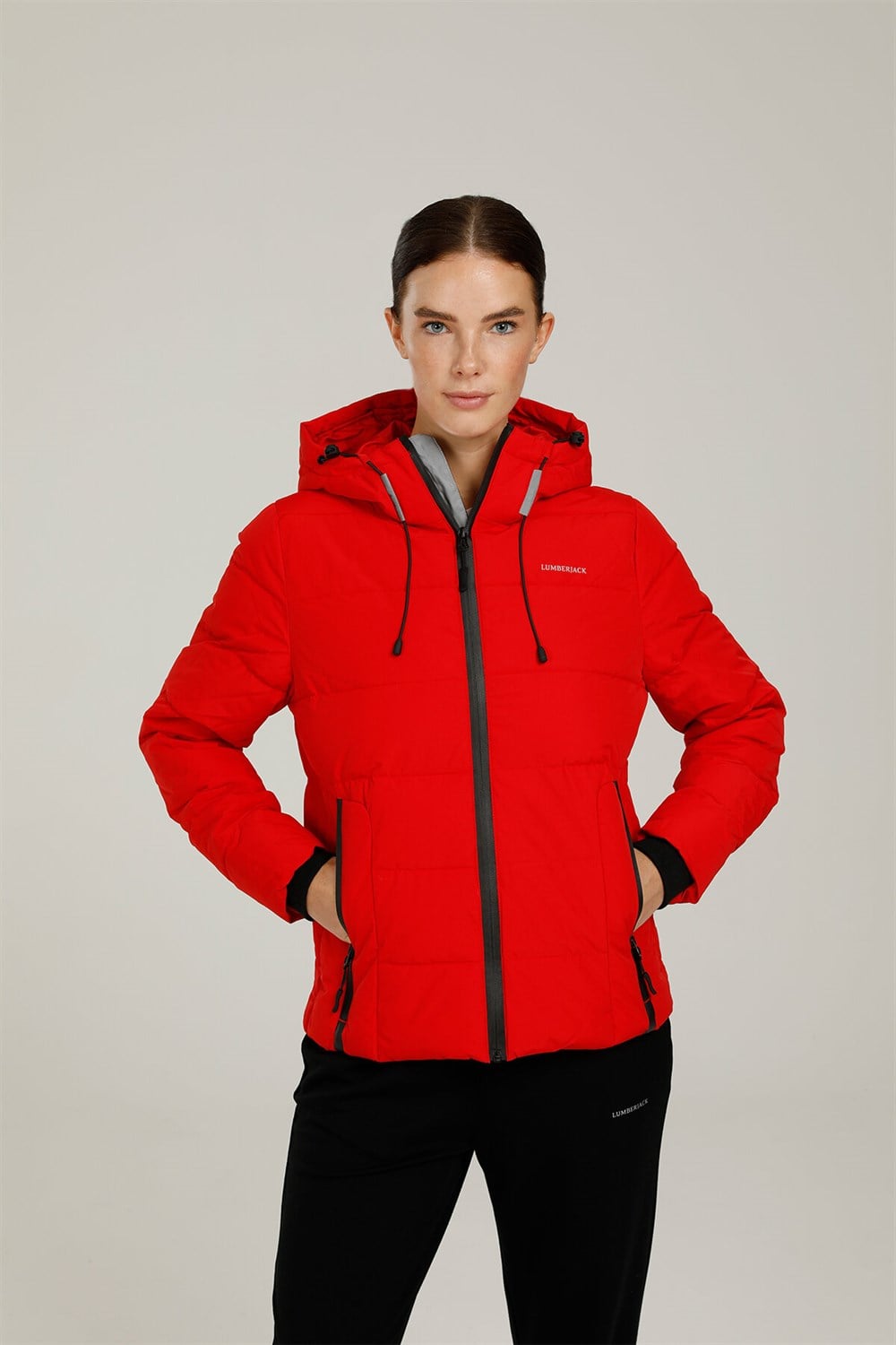 Lumberjack 1W Sn31 Apreskı Coat  1Pr Kadın Kırmızı Kısa Mont - 101044531