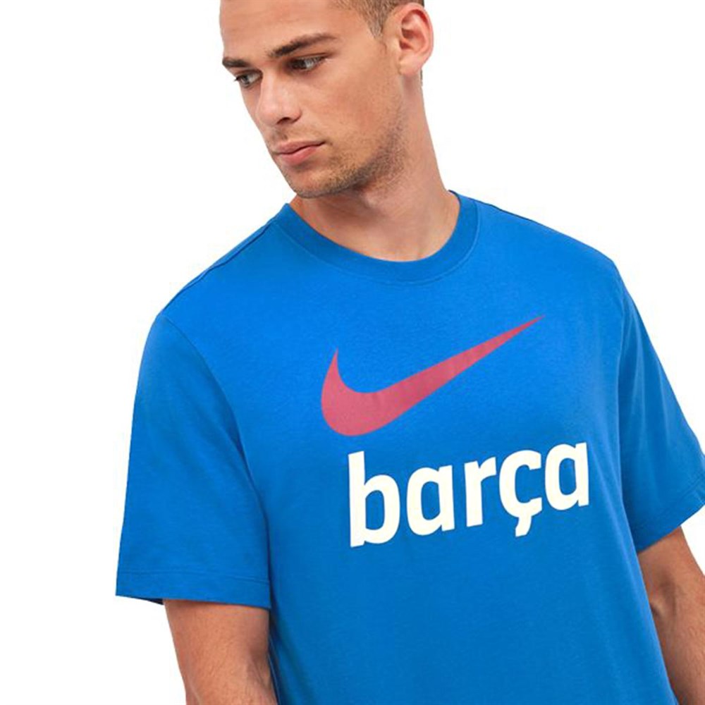 Nike Fcb M Nk Swoosh Club Tee Erkek Mavi T-shirt - DB4811-403