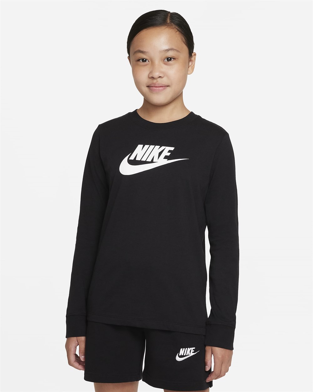 Nike G Nsw Ls Tee Basıc Futura Çocuk Siyah T-shirt - CZ1260-010